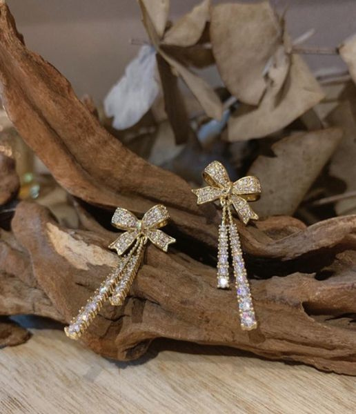 

french bow with tassel and pearl earrings chandelier01237255115, Silver