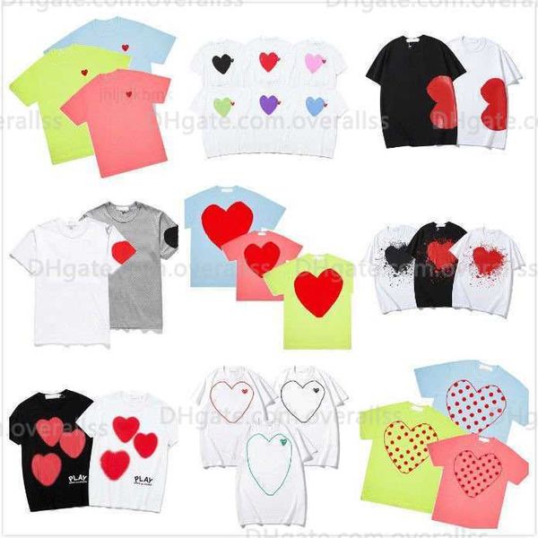 

edad play mens t shirt designer cdg embroidery red heart commes des casual women shirts badge quanlity tshirts cotton short sleeve summer lo, White;black