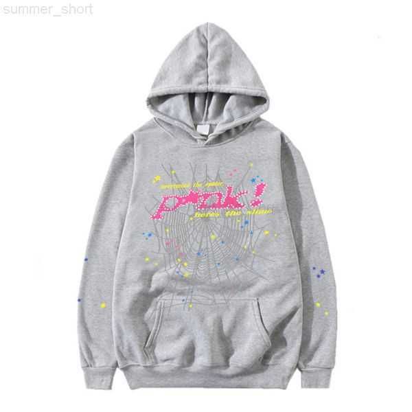 

spider hoodie designer hoodies mens 555 spider hoodie young streetwear casua 100% cotton letter thug angel pink hoody men women sweatshirts, Black