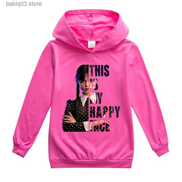 

hoodies sweatshirts kids wednesday addams family clothes children cotton printed hoodies long sleeve autumn toddler boys girls cute sweatshi, Black