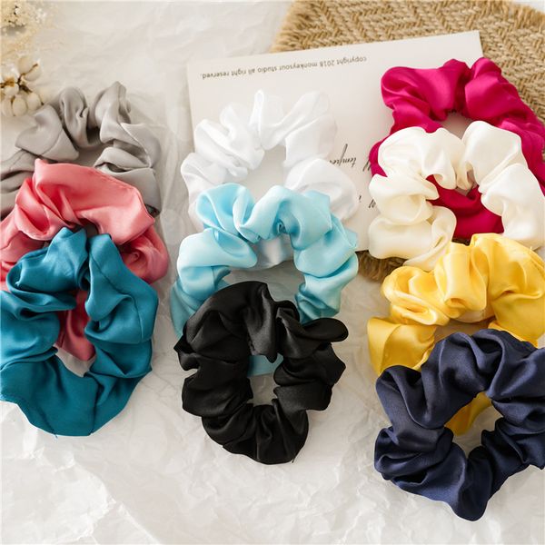 

fashion blogger designer jewelry satin small intestine circle candy solid fabric headband fabric loop women's versatile elastic band fq, Golden;silver