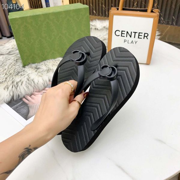 

2023 rubber flat toe clip women's sandals slippers slides thick soled flip-flops beach anti-skid sandals, Black