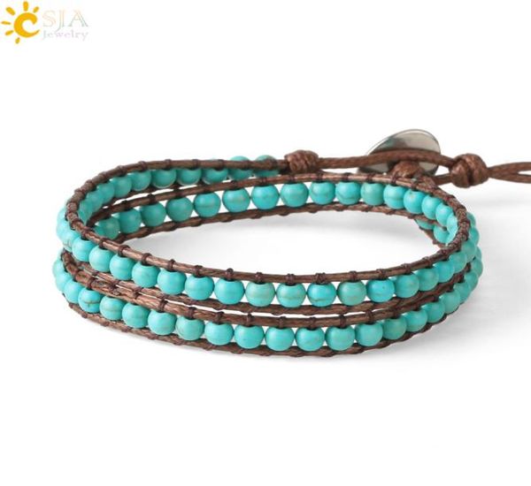 

jewelry accessories fashion jewelrybracelets csja green turquoises beaded bracelet bohemian bracelets for women braided handmade j1046593, Black