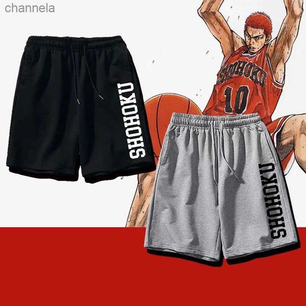

men's shorts anime slam dunk shohoku sakuragi hanamichi pants men women cosplay basketball pants loose breathable t230720, White;black