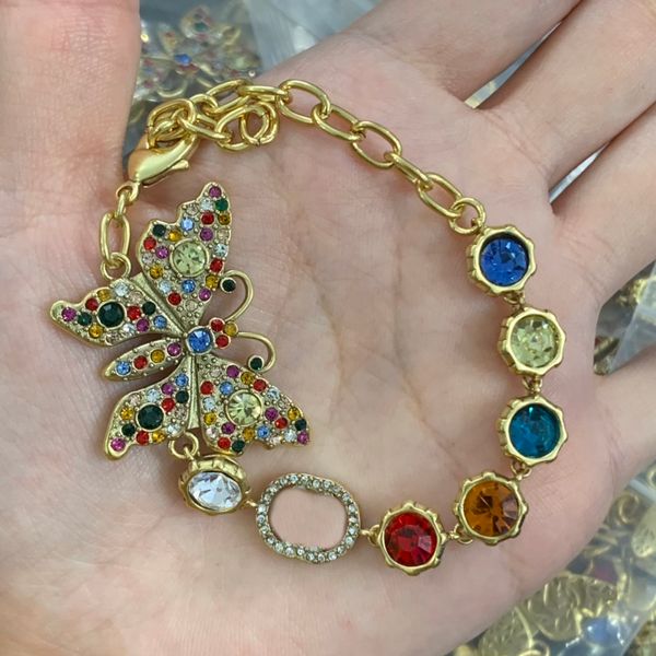 

micro inlays crystal butterfly bracelet brass retro luxury women chain bangles copper material girls bracelets designer jewelry party gifts, Black