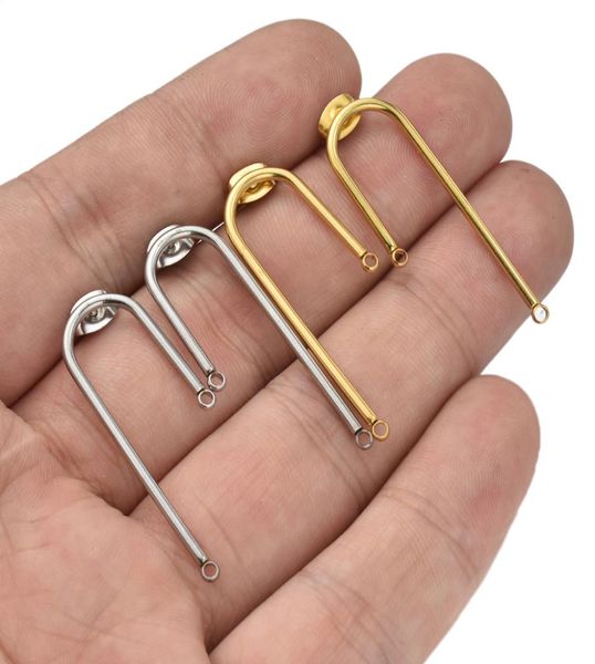 

jewelry accessories jewelry makingjewelry findings components 10pcslot gold stainless steel accessories for earrings base post co6507007, Blue;slivery