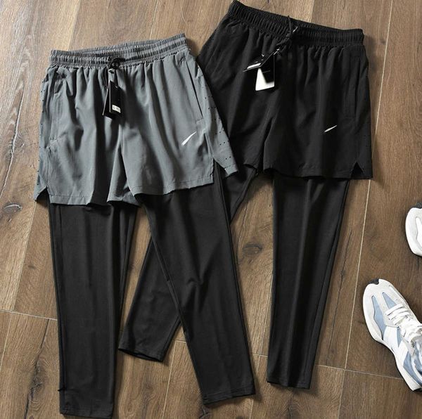 

mens pants designer tech fake two pair shorts pants casual fashion sweatpants womens yoga pants lightweight quick dry pants 2023ss, Black