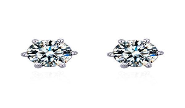 

classic stud 100 925 sterling silver created moissanite gemstone anniversary wedding earrings fine jewelry gift whole1799704, Golden;silver