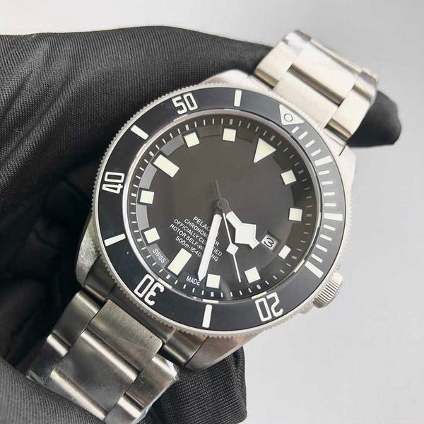 

superclone pelagos watch for men mechanical movement wristwatches a4j7 titanium bezel sapphire mirror jason007 uhr montre de luxe with box, Slivery;brown