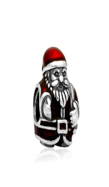 

christmas santa claus alloy charm bead big hole fashion women jewelry european style for diy bracelet necklace panza006676566394, Bronze;silver