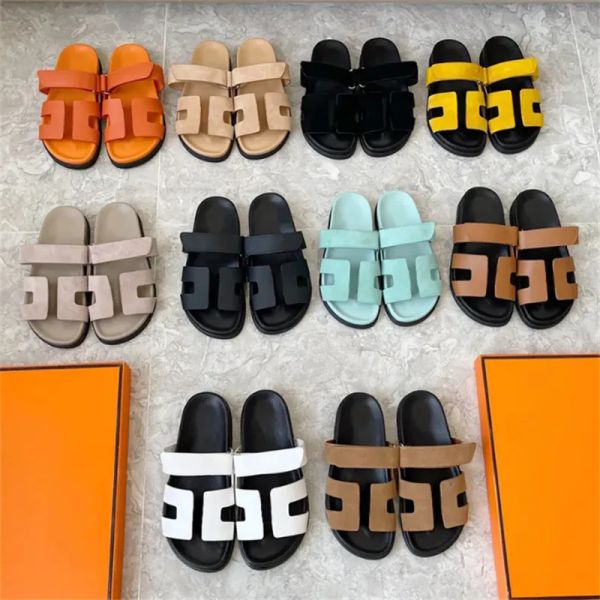 

designer sandal h women sandles sandale platformt sandals woman shoes flat heel fashion casual beach slide shoe for men uni aup, Black