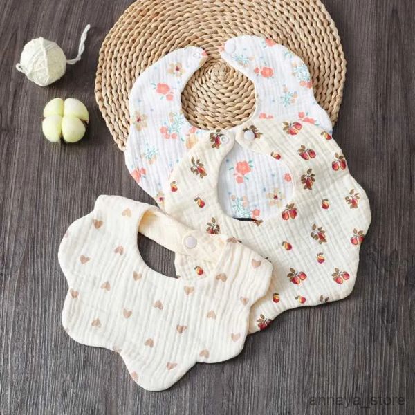 

bibs cloths cloth bib baby cotton bibs with floral printing comfort step button drooling bibs skin friendly nursing bib r230628 sqz