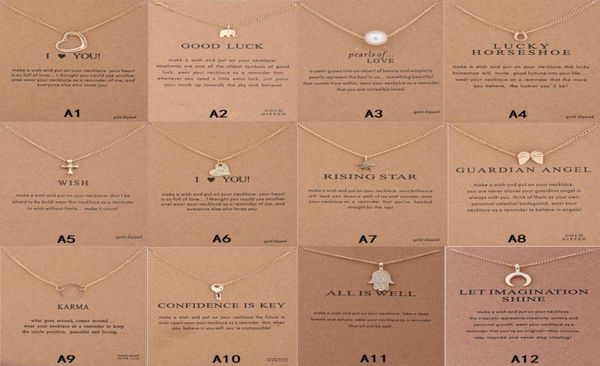

dogeared necklace with gift card elephant pearl love wings cross key zodiac sign compass lotus pendant for women fashion 7941753, Silver