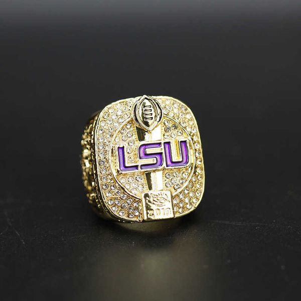 

2019years louisiana university union ncaa lsu champion ring, Golden;silver