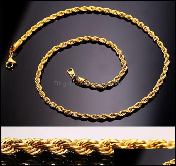 

chains necklaces pendants jewelry gold fashion stainless steel hip hop rope chain mens necklace drop delivery 2021 dbwsz3159731, Silver