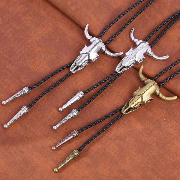 

bolo ties three-dimensional bull head bolo tie hkd230719, Red