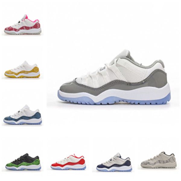 

children low basketball kids shoes baby 11 11s xi cherry bred cool grey university blue like for toddler sneakers size 25-35, Black