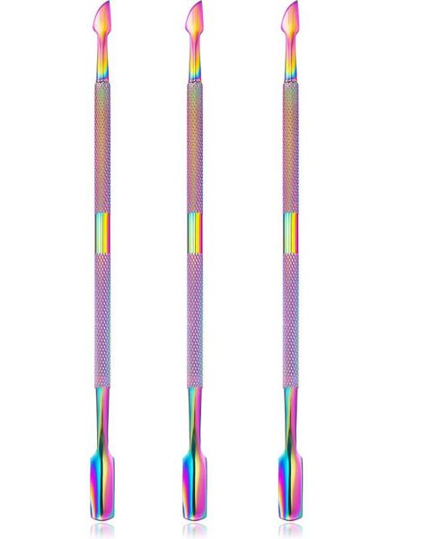 

wholes cuticle pusher cutter remover stainless steel colorful7094659