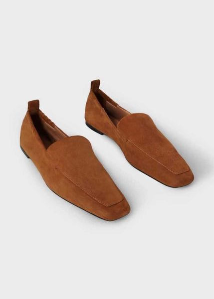 

sweden toteme the travel loafer heel suede loafer flat shoe