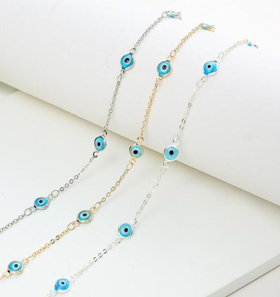 

chokers lucky eye turkish necklace gold color copper chain 2022 fashion jewelry gifts for women personality female necklace11208645, Golden;silver