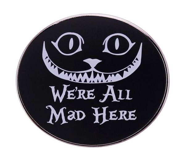 

alice in wonderland chesire cat we039re all mad here pin button badge5506736, Blue