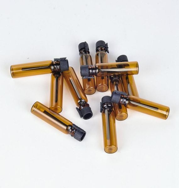 

most popular 1000pcslot 1ml mini glass perfume sample vials small amber perfume bottles 1ml test tube trial bottle dhl1704948