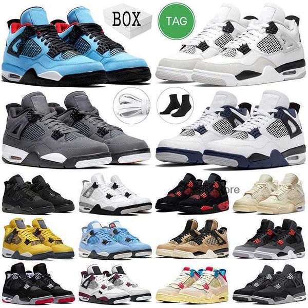 

designer men women basketball shoes jumpman 4 4s with box midnight navy military black cat red thunder oreo infrared cactus jack university