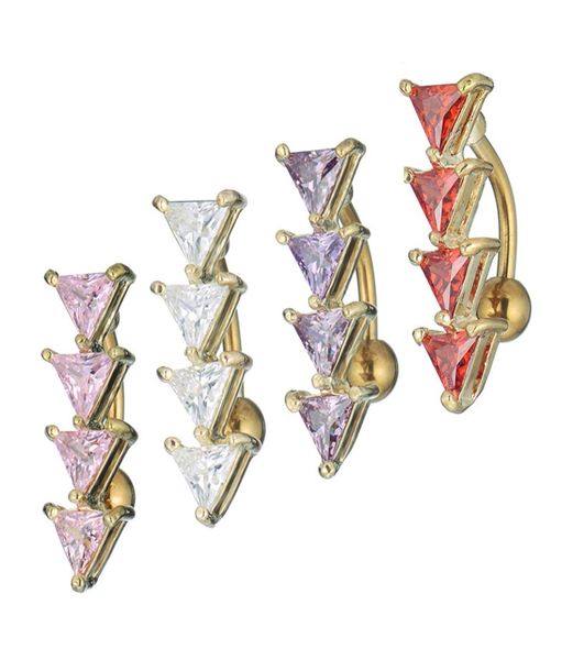 

d0642 zircon mix colors belly navel stud01234567891369203, Silver