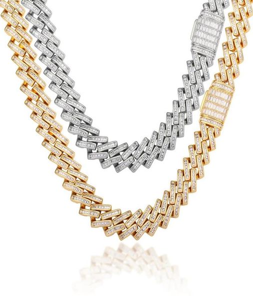 

gold lced out cuban necklace chain hip hop jewelry silver color choker paved rhinestone cz bling rapper necklaces wide punk link c3237196