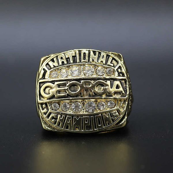 

1980 university of georgia bulldog championship ring reprint, Golden;silver