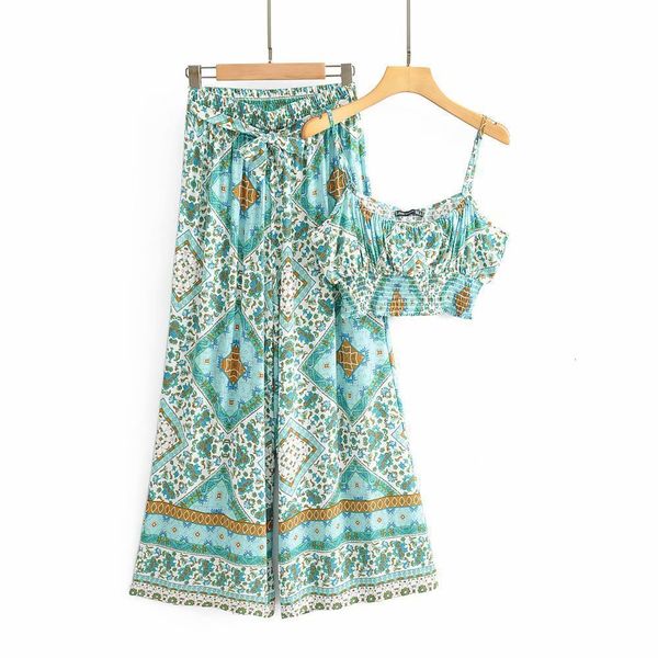 

bohemian wide leg jumpsuits women casual floral print boho jumpsuits overalls high waist palazzo lace up playsuits 210415, Black;white