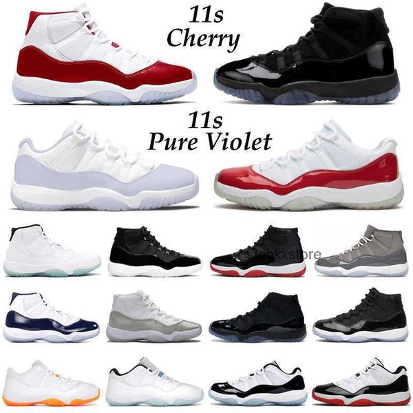 

11 cherry jumpman basketball shoes men women 11s low pure violet midnight navy cool grey bred concord 45 prom night mens trainers sport, Black