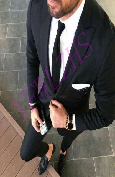 

handsome doublebreasted tuxedos groom peak lapel men suits mens wedding tuxedo costumes de pour hommes jacket pants tie y6016305592, Black;gray