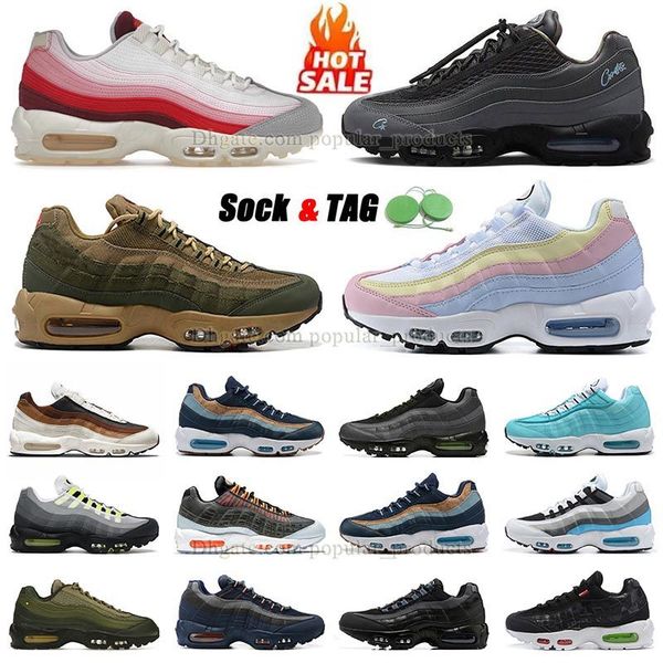

famous running shoes corteiz x 95 95s sneakers matte green sequoia aegean storm sketch cashmere light blue pink cork pink crystal blue mens