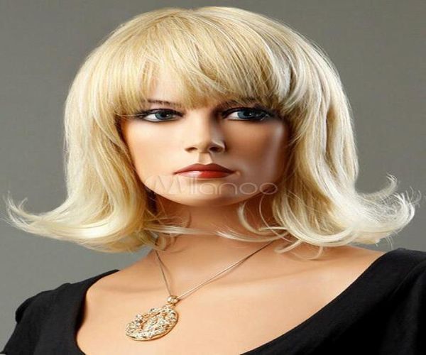 

vintage light blonde synthetic wig for women cosplay wig012577925, Black;brown
