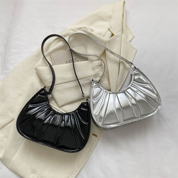 

evening bags women travel handbags fashion pleated underarm pu leather casual simple elegant portable solid color designer 230720
