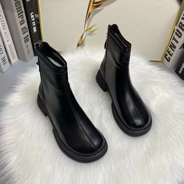 

women's spring and autumn new british style thick-soled martin boots with zipper and black joker victoria christina hesketh boots