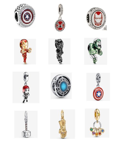 

the avenger hero infinity stones dangle charm silver beads for jewelry making fit chairms 925 bracelet & bangle fashion jewelry spring bloom, Black