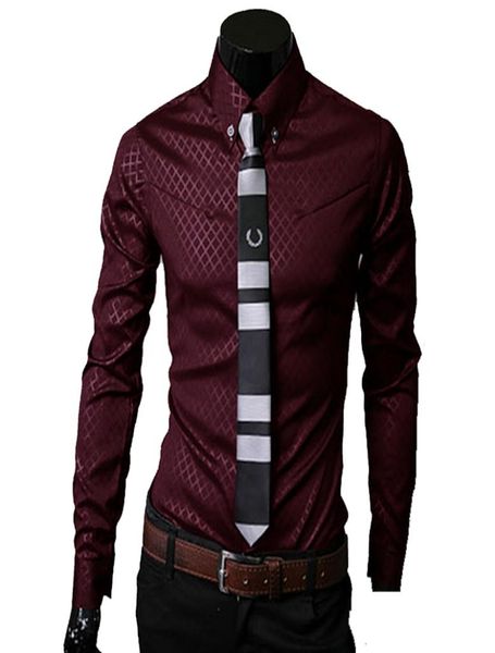 

men plaid shirts brand 5xl new men s solid dress shirts long sleeve fit slim casual black white social male clothes chemise homme1584940, White;black