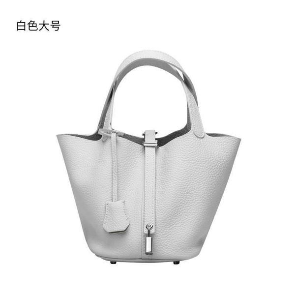 

luxury picotin lock bag 2023 new fashion leather vegetable basket women's bag soft cow skin litchi grain bucket handbag mother ha3l