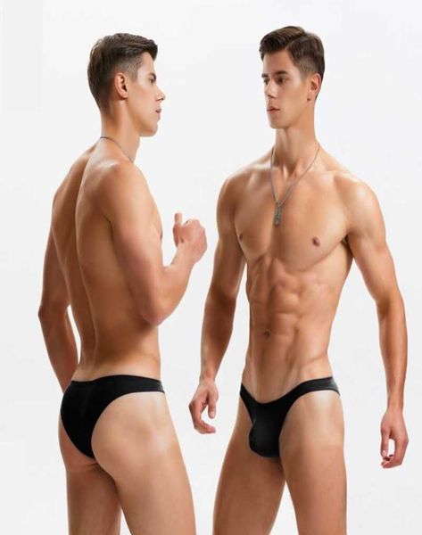 

summer beach solid black men swimwear bikinis low waist tight swimsuits gay thong swim trunks briefs men039s3893469