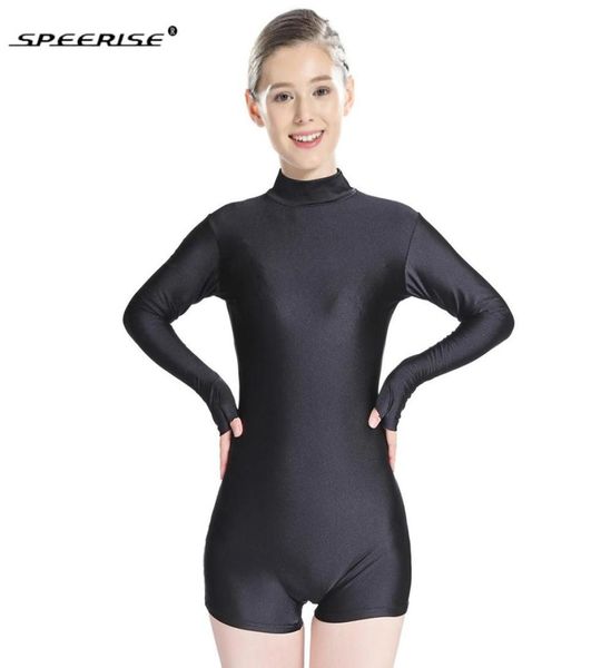 

dance gymnastic unitard turtleneck neck women039s long sleeve with thumb biketards costume short ballet unitards5396976, Black;red