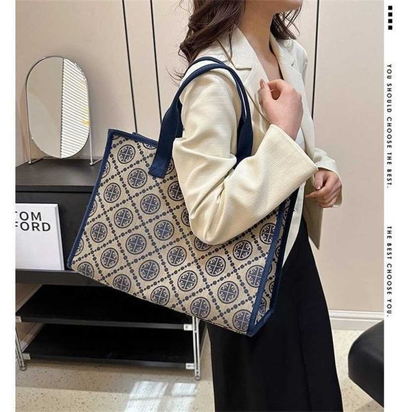 

61% off 2023 new bagdesigner new quality capacity tote embroidered canvas commuting high beauty outgoing versatile shoulder bag