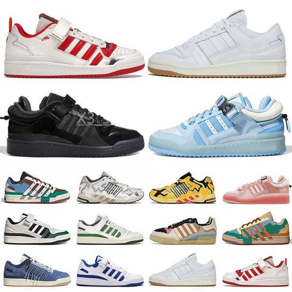 

forum low x bad bunny mens women luxury running shoe pink easter egg buckle brown back to school ice blue grey crew green suns og trainers s, Black