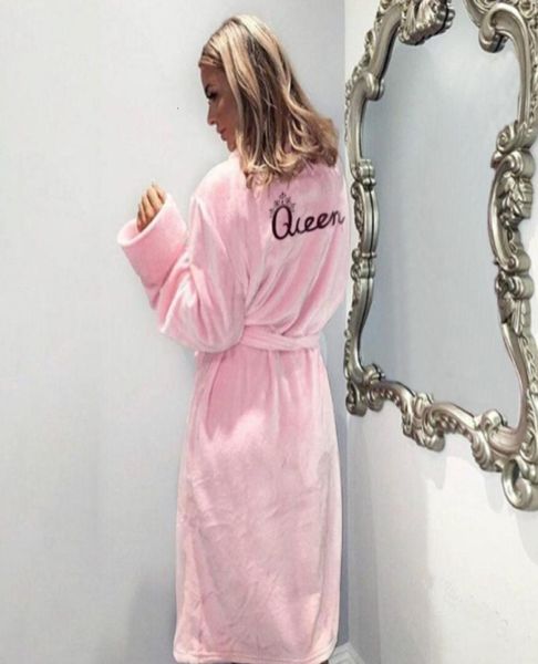 

women sleepwear femme lingeries warm winter flannel bathrobe women bath robe soft thick cute pink robes dressing gown sleepwear3052072, Black;red