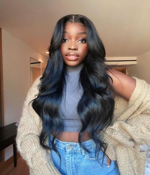 

ishow hd transparent lace front wigs 131 t part wig middle part loose deep straight human hair wigs peruvian curly malaysian body 4553105, Black;brown