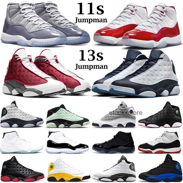 

2023 basketball shoes jumpman 11s cool grey cherry high legend blue jumpman 13s red flint reverse bred atmosphere grey sports sneakers with, Black