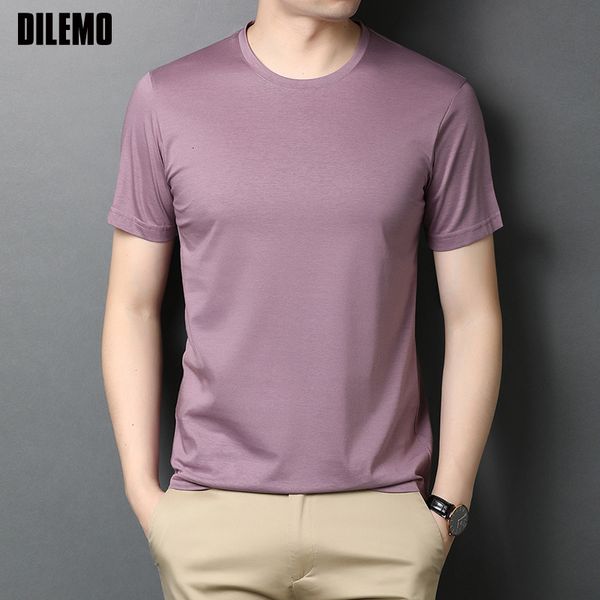 

men's t-shirts dilemo tee-shirts mercerized cotton summer plain brand o neck t shirt men short sleeve casual fashion mens clothing 230, White;black