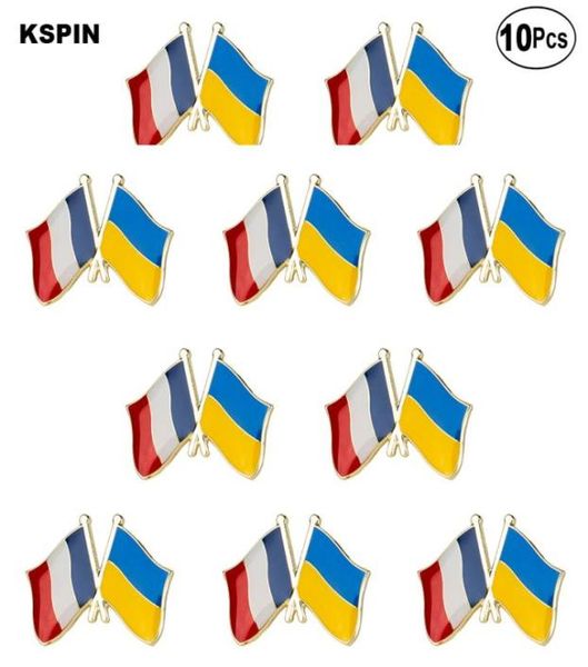 

france and ukraine friendship brooches lapel pin flag badge brooch pins badges 10pcs a lot2462609, Gray