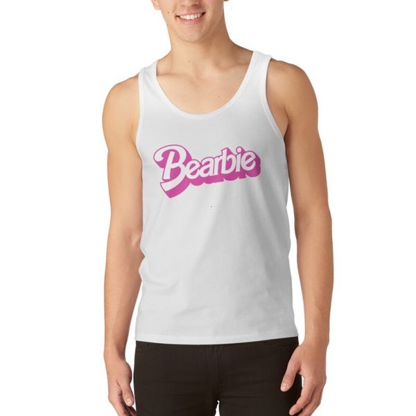 

men' tank bearbie tshirt man sleeveless vests 230720, White;black